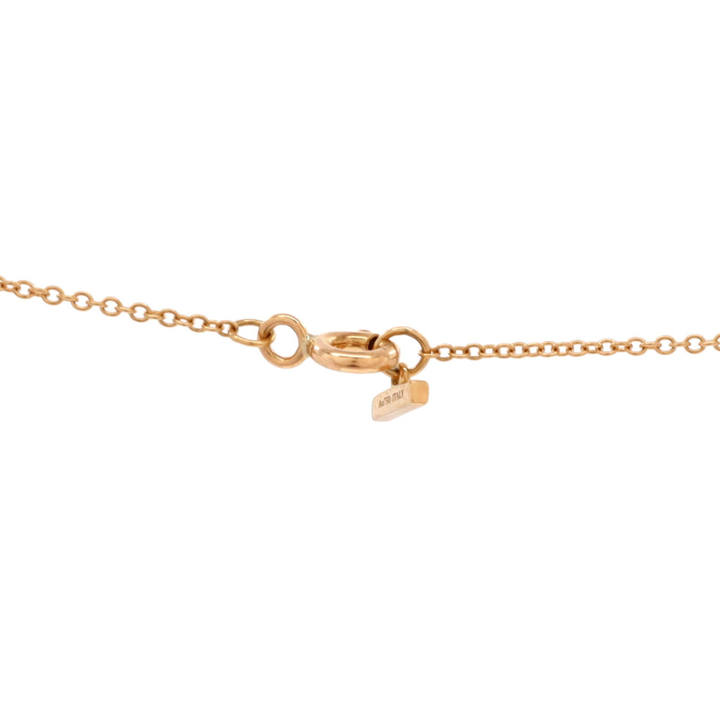 T Circle Pendant Necklace 18K Yellow Gold with Onyx and Diamonds Large