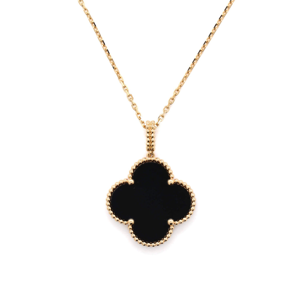 Magic Alhambra Pendant Necklace 18K Yellow Gold and Onyx