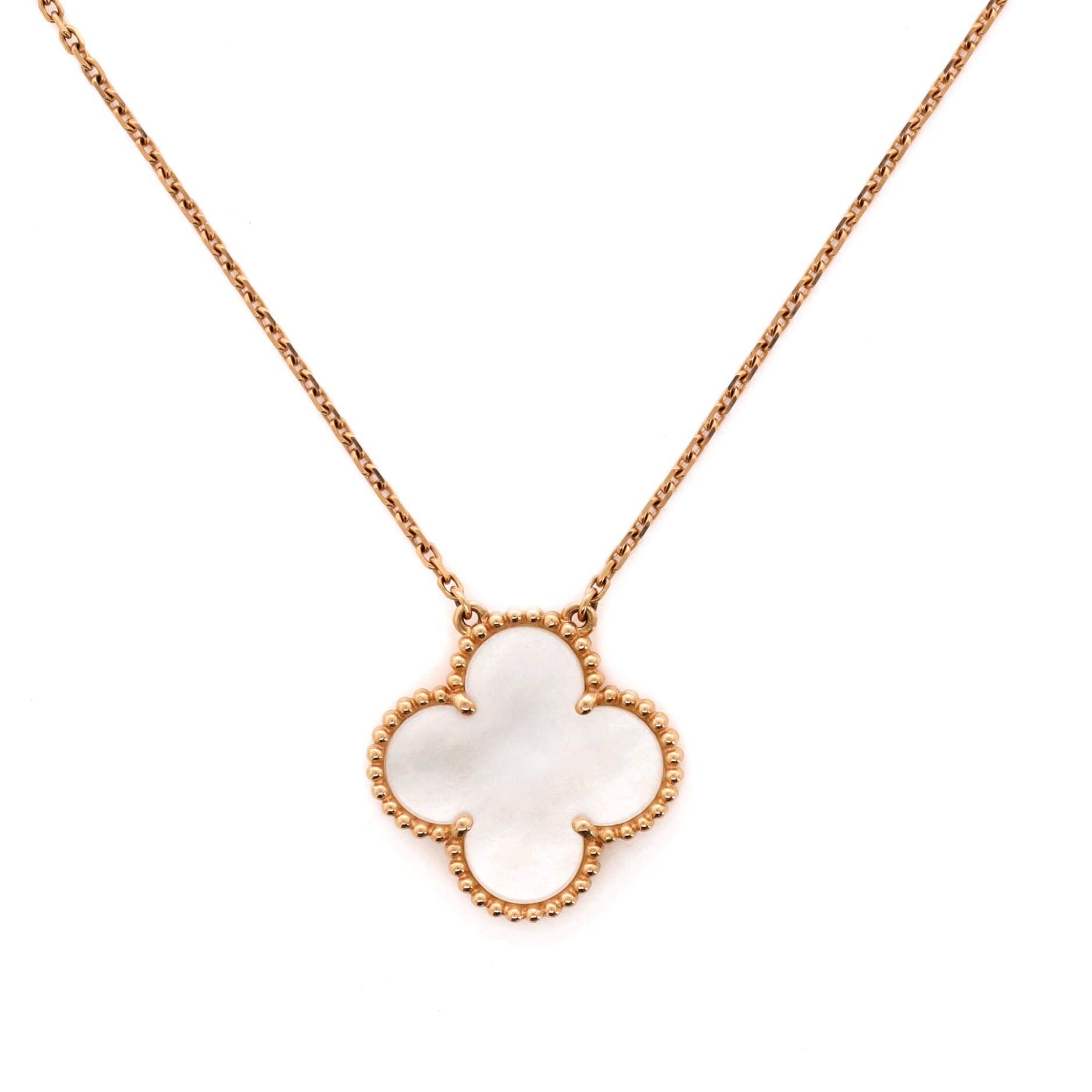 Ginza Edition Magic Alhambra Pendant Necklace 18K Rose Gold and Mother of Pearl