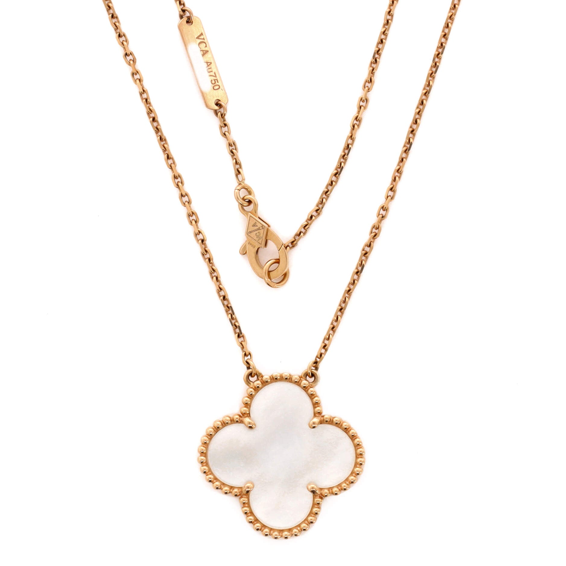 Ginza Edition Magic Alhambra Pendant Necklace 18K Rose Gold and Mother of Pearl