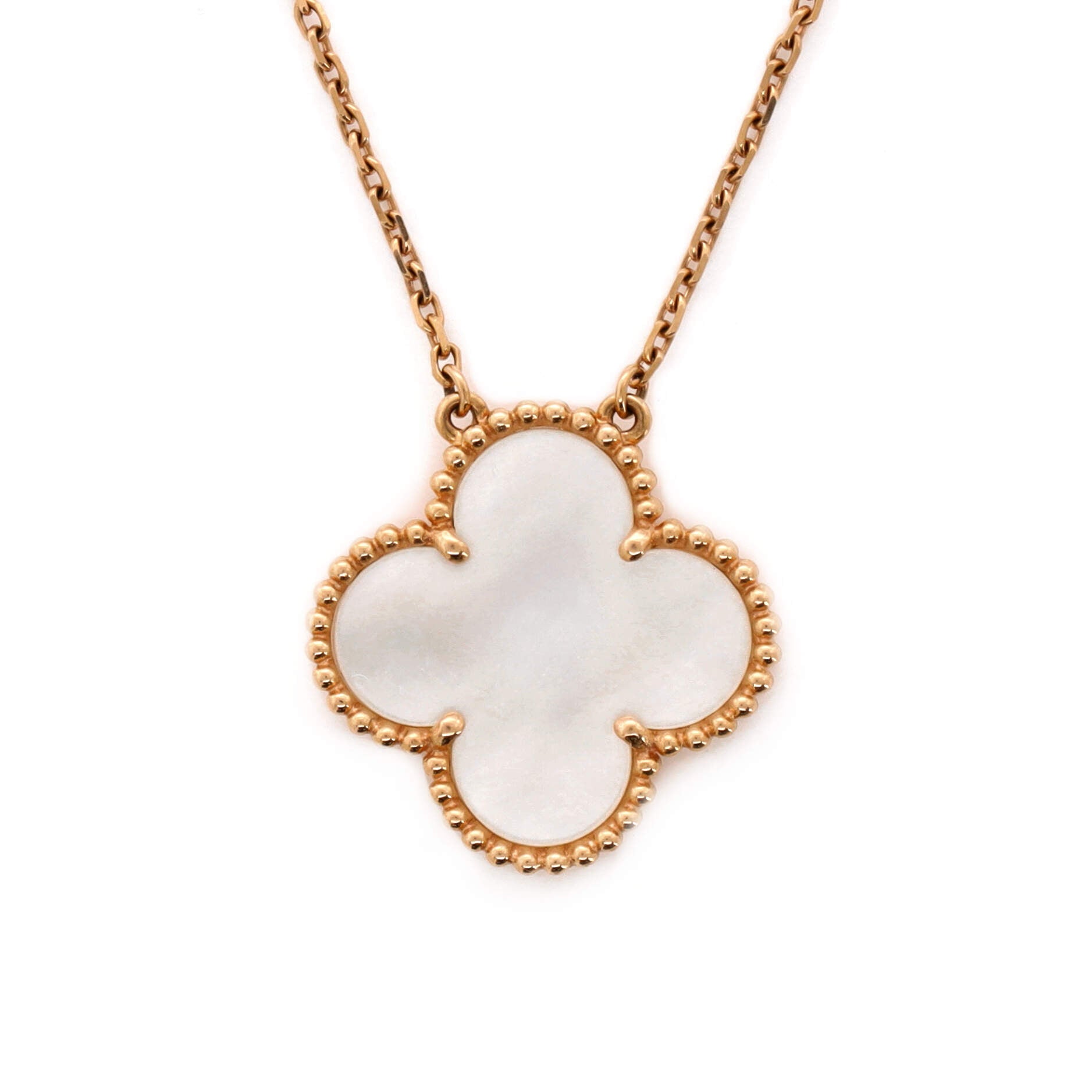 Ginza Edition Magic Alhambra Pendant Necklace 18K Rose Gold and Mother of Pearl