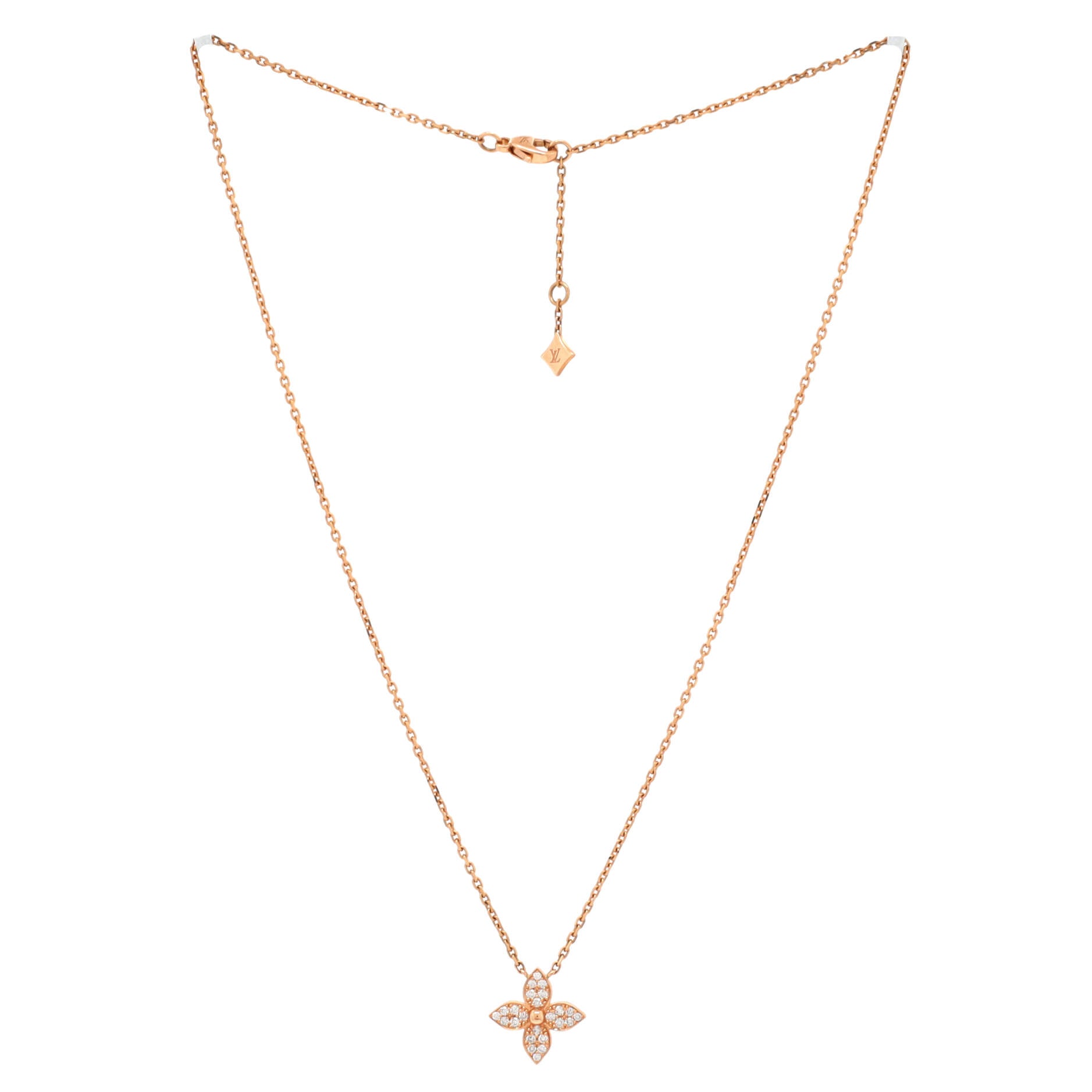 Star Blossom Pendant Necklace 18K Rose Gold and Diamonds