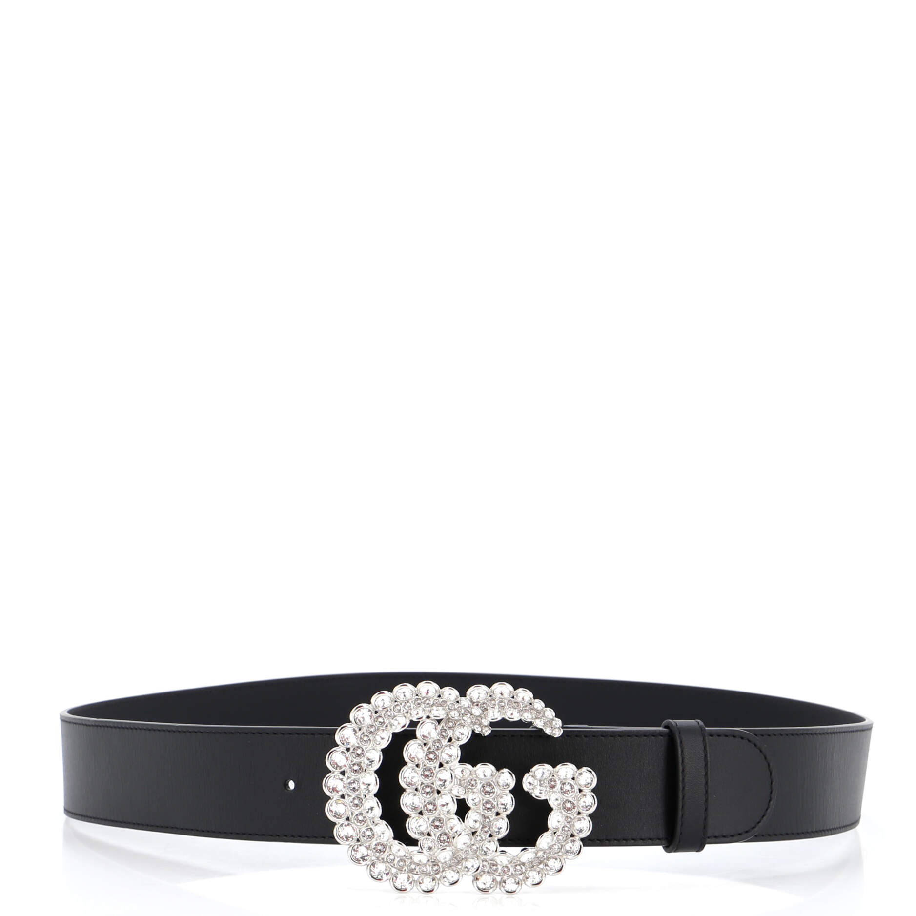 GG Marmont Belt Leather with Crystal Buckle Wide 100