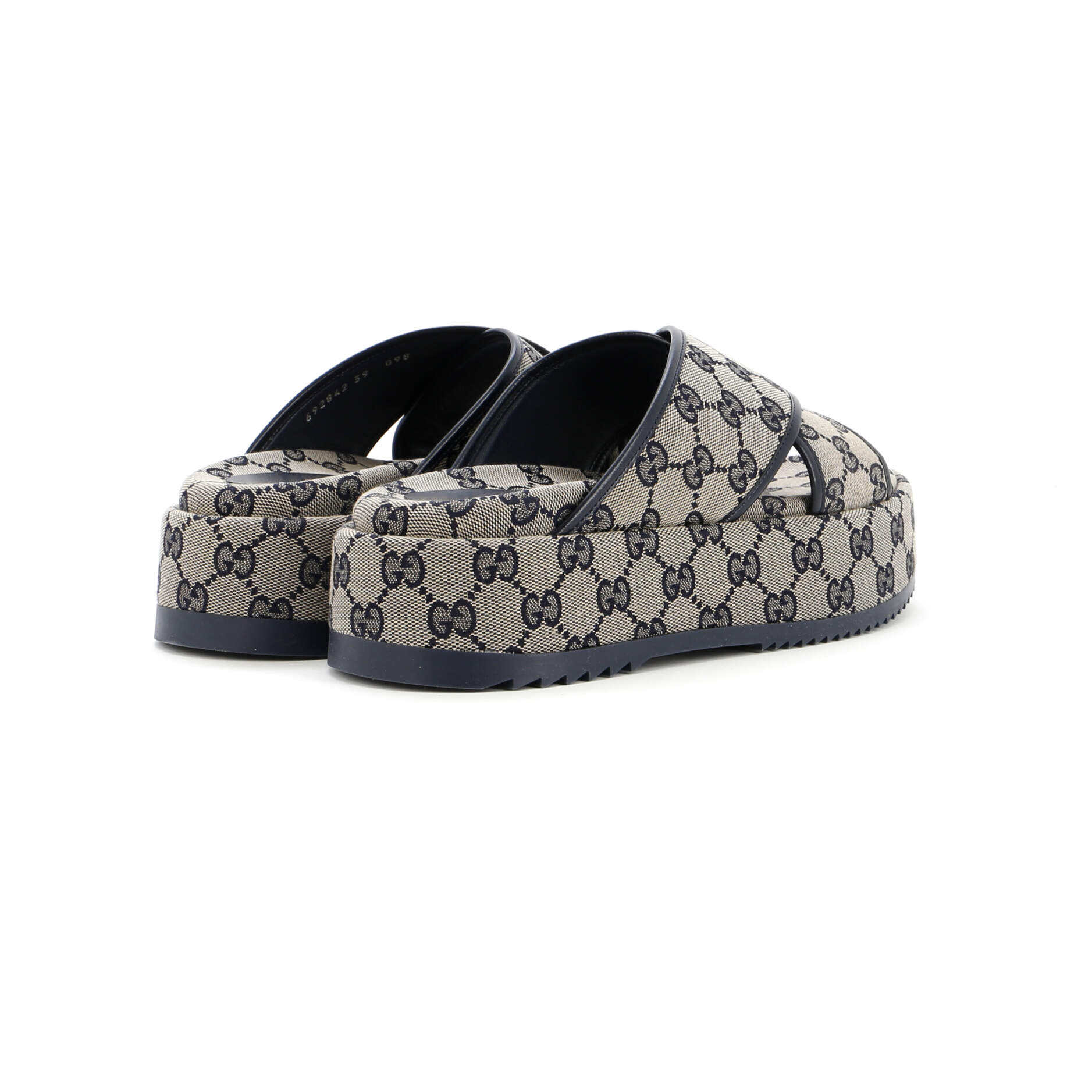 Women's Criss Cross Platform Slide Sandals GG Canvas