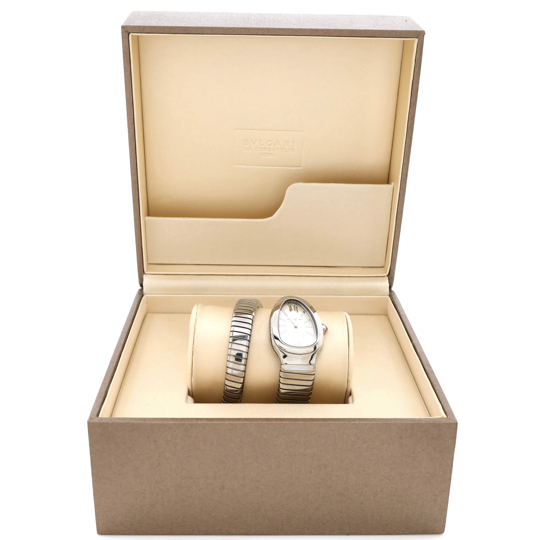 Serpenti Tubogas Single Spiral Quartz Watch Stainless Steel 23