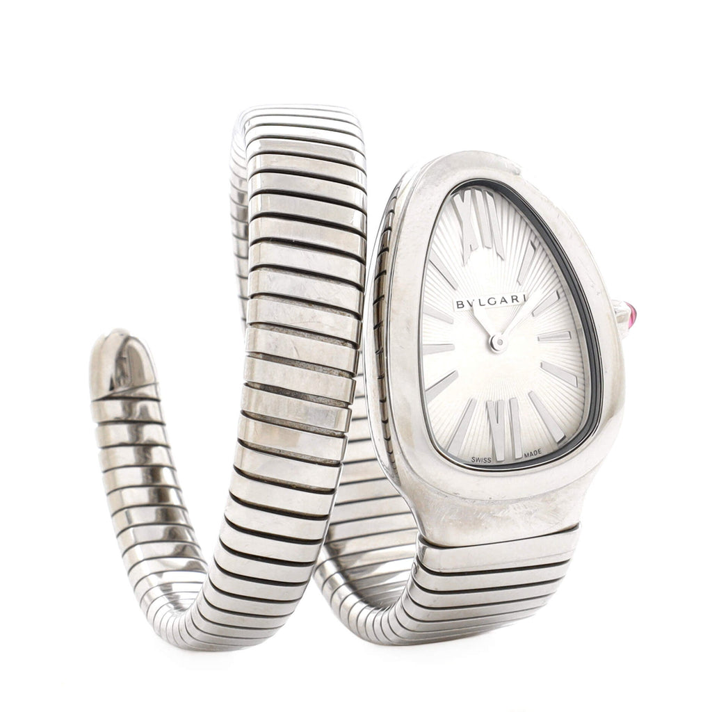 Serpenti Tubogas Single Spiral Quartz Watch Stainless Steel 23
