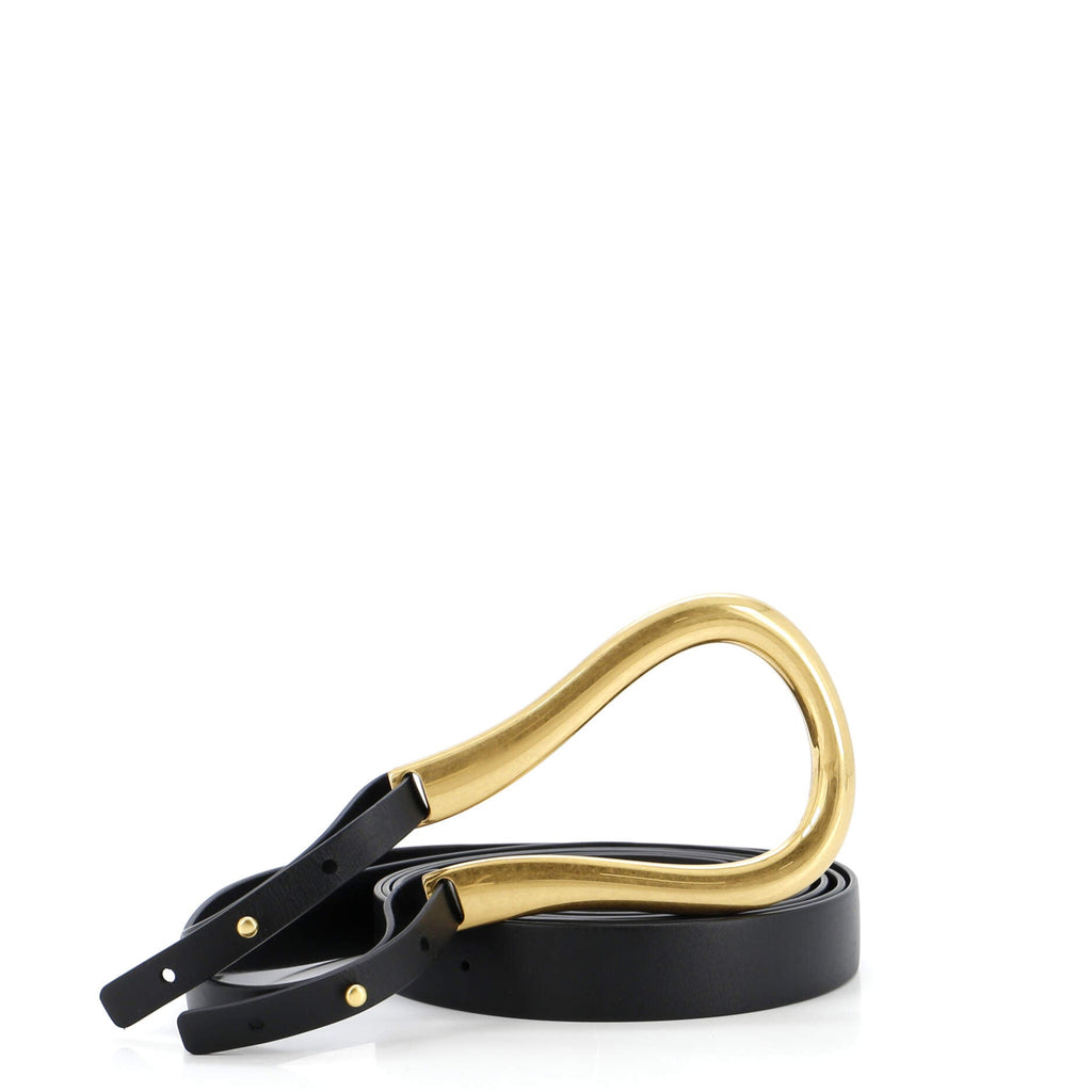 Double Strap Horsebit Buckle Belt Leather Wide 145