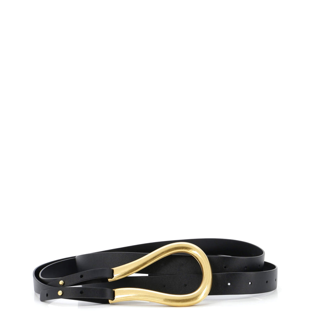 Double Strap Horsebit Buckle Belt Leather Wide 145