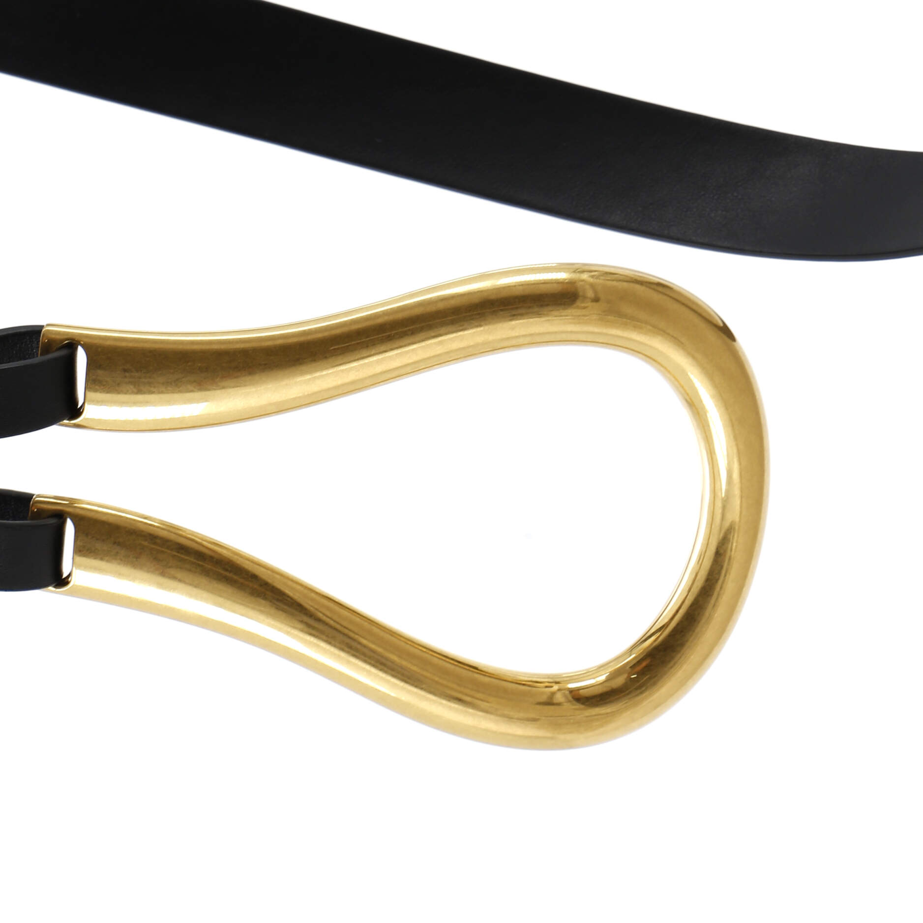 Double Strap Horsebit Buckle Belt Leather Wide 145