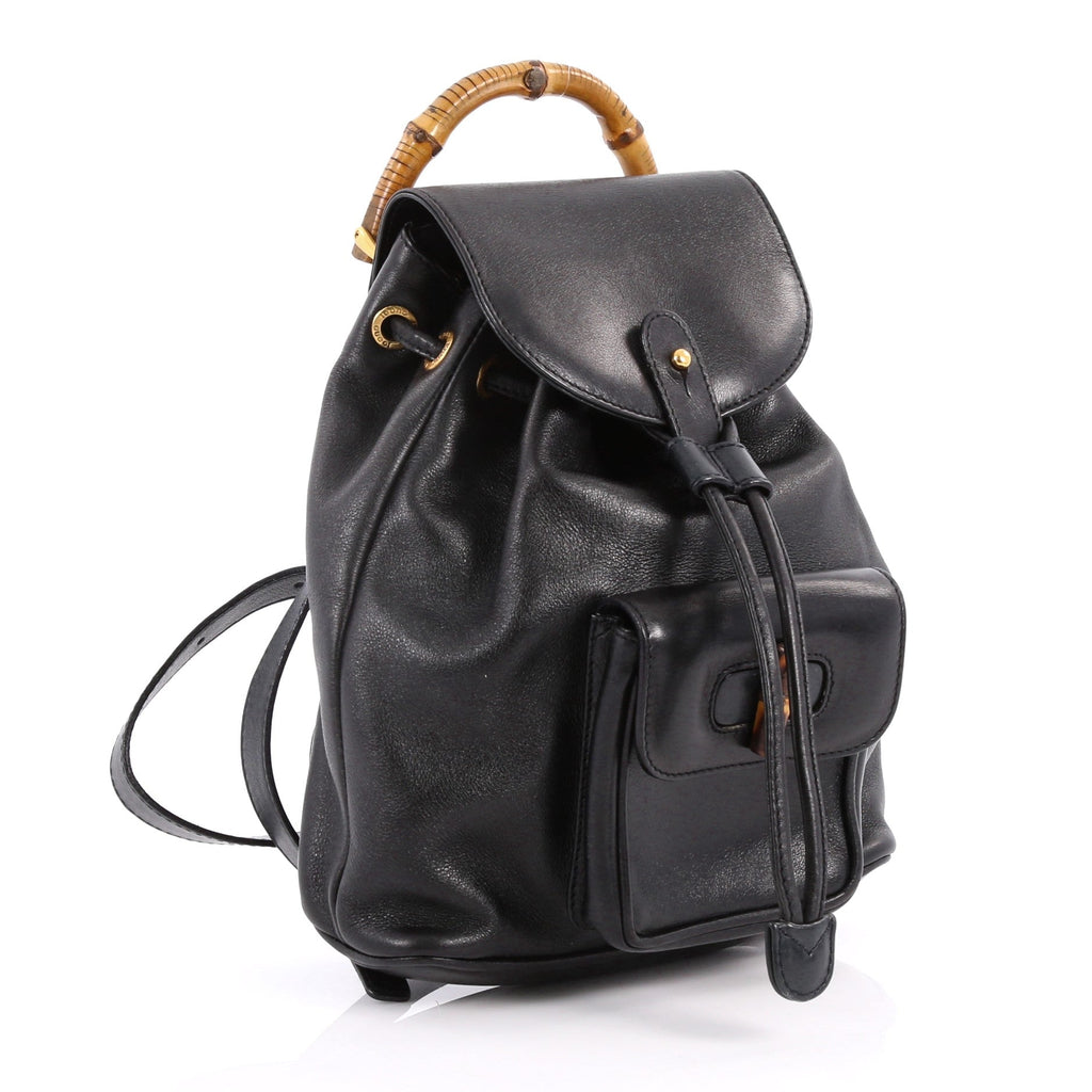 Bamboo Tassel Backpack Leather Mini