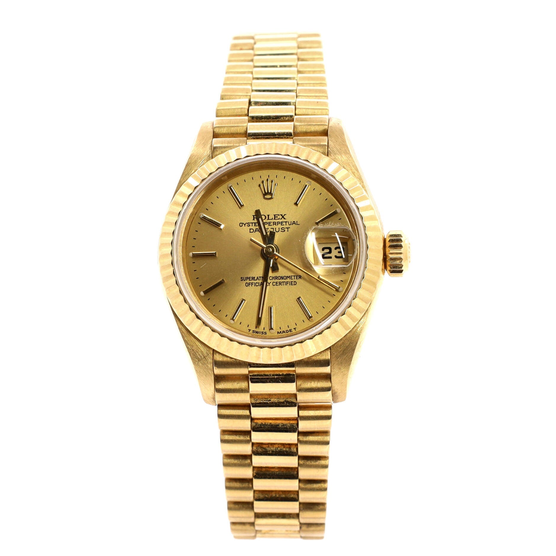Oyster Perpetual President Datejust Automatic Watch Yellow Gold 26