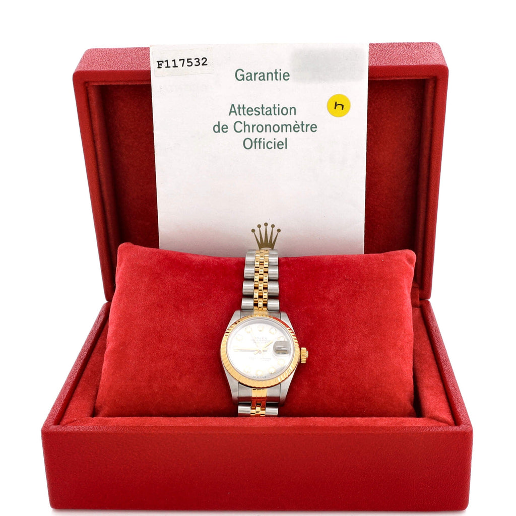 Oyster Perpetual Datejust Automatic Watch Stainless Steel and Yellow Gold with Diamond Markers 26