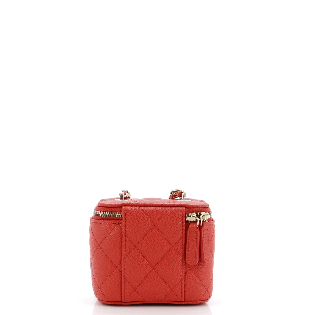 Classic Vanity Case with Chain Quilted Caviar Mini
