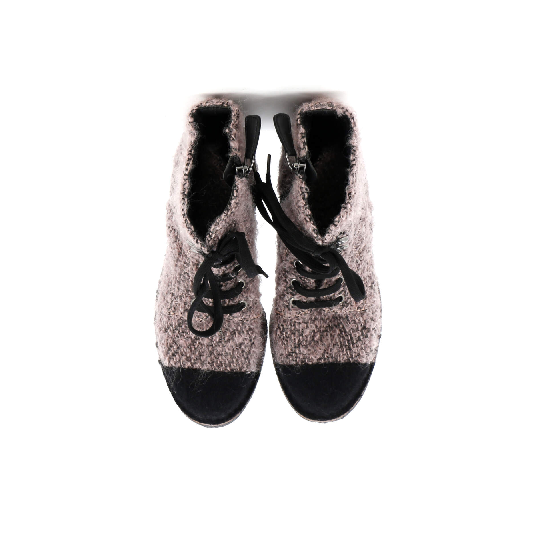 Women's Cap Toe Combat Boots Tweed
