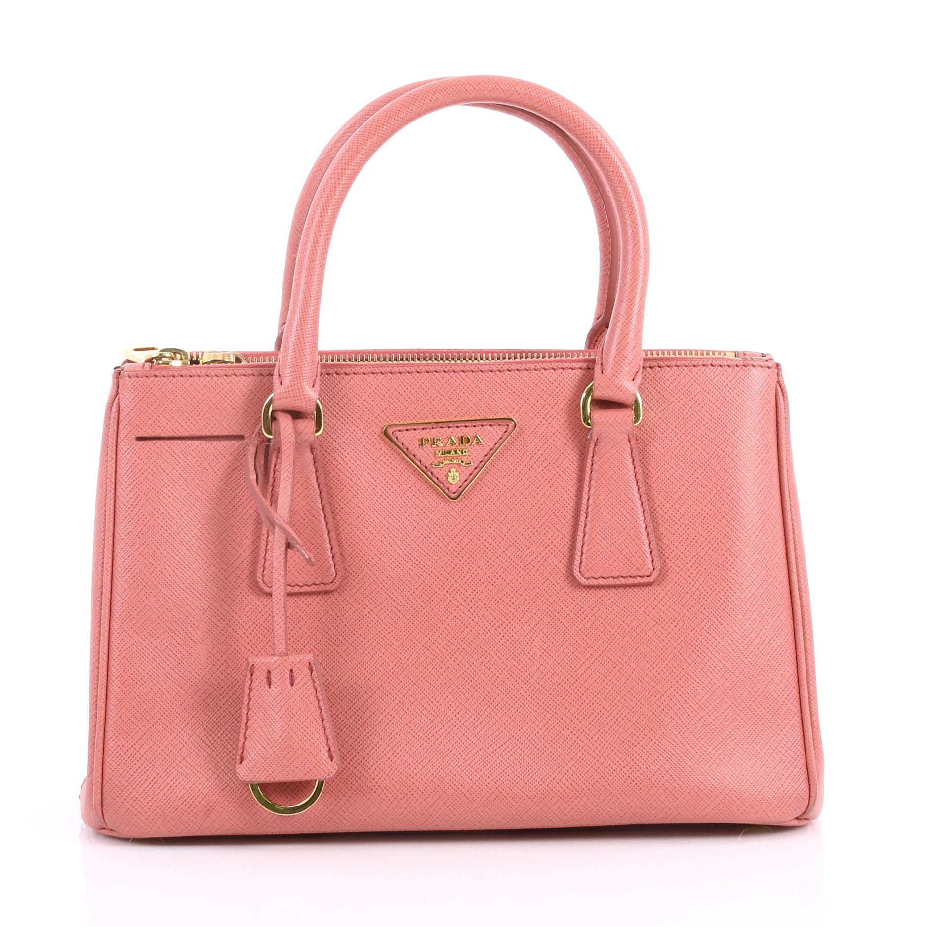 Double Zip Lux Tote Saffiano Leather Mini