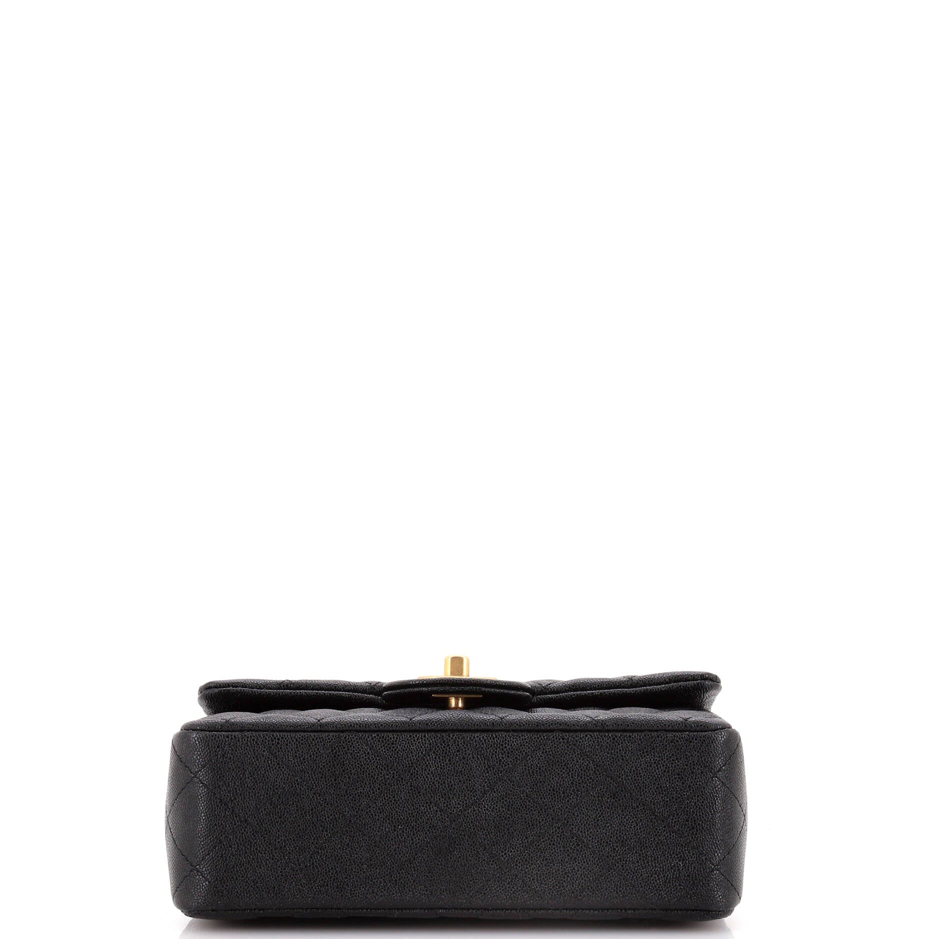 Classic Single Flap Top Handle Bag Quilted Caviar Mini