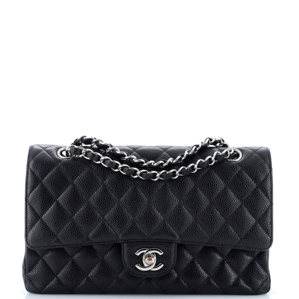 Classic Double Flap Bag Quilted Caviar Medium