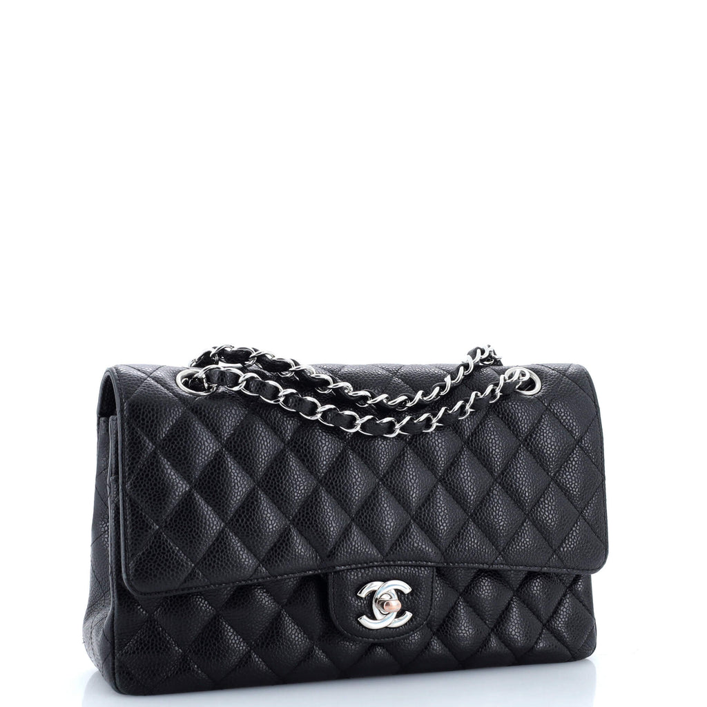 Classic Double Flap Bag Quilted Caviar Medium