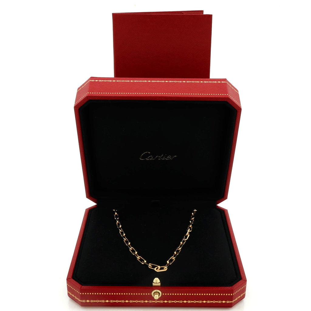 Santos de Cartier Chain Necklace 18K Yellow Gold Medium