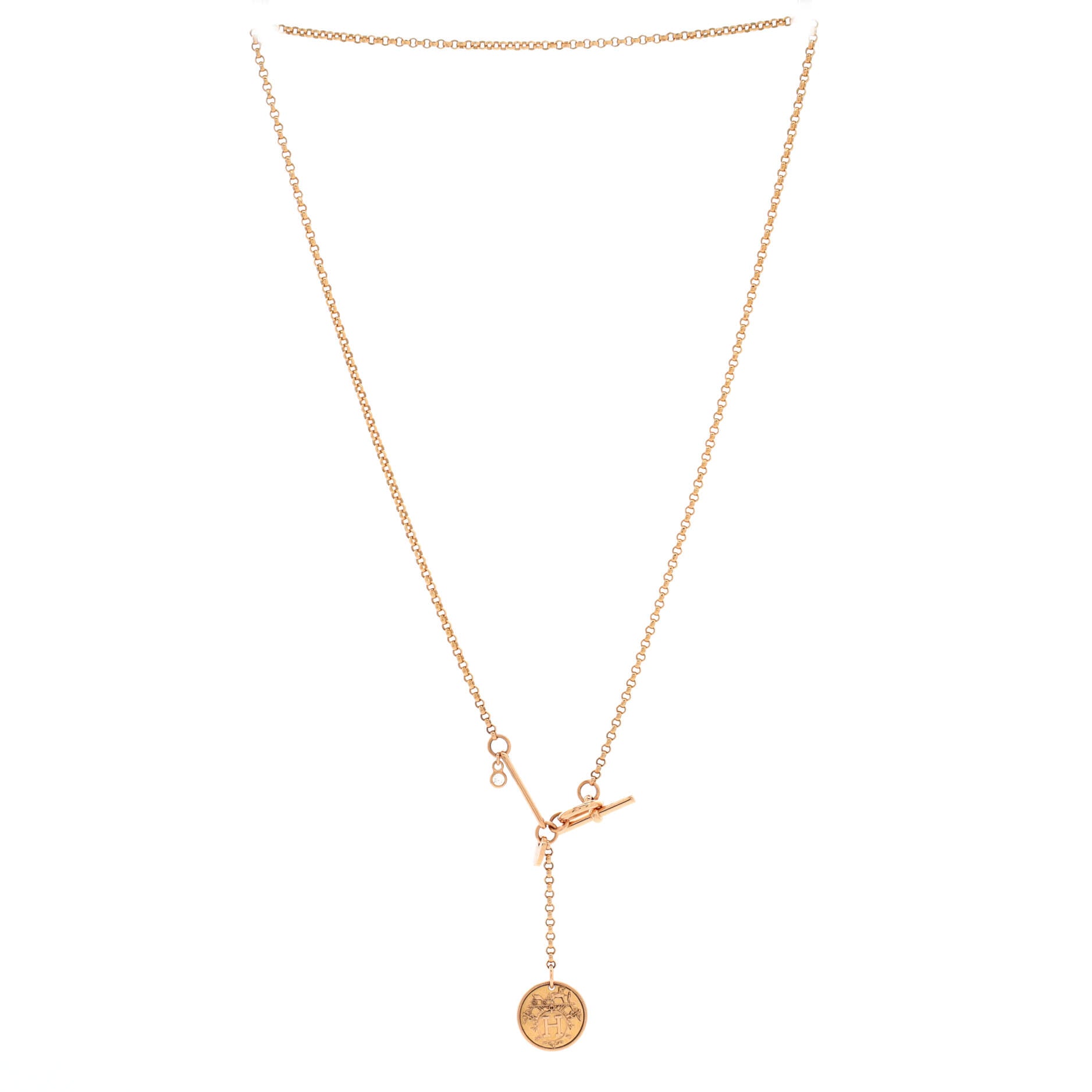 Ex-Libris Pendant Necklace 18K Rose Gold with Diamond Small