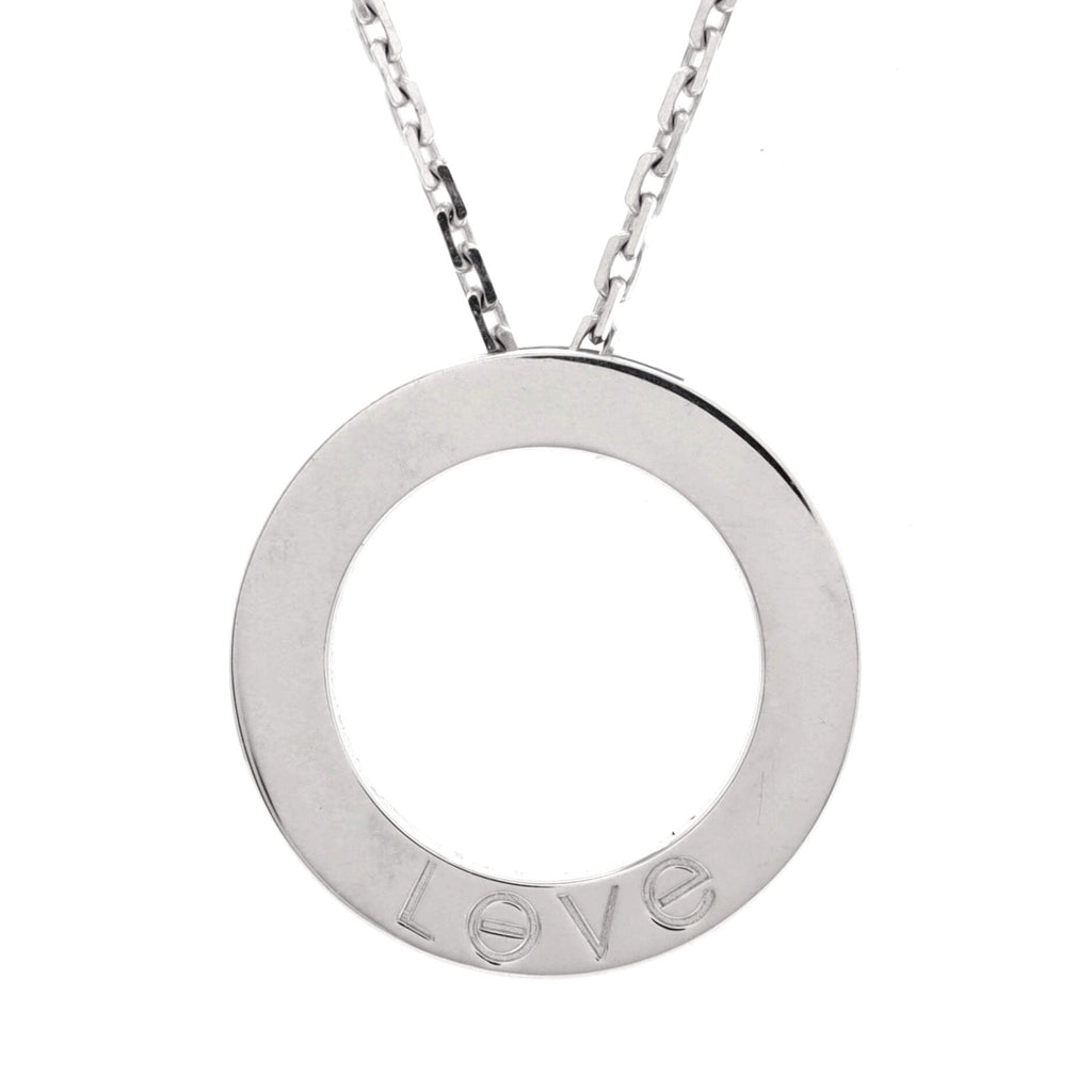 6 Diamonds Love Pendant Necklace 18K White Gold and Diamonds