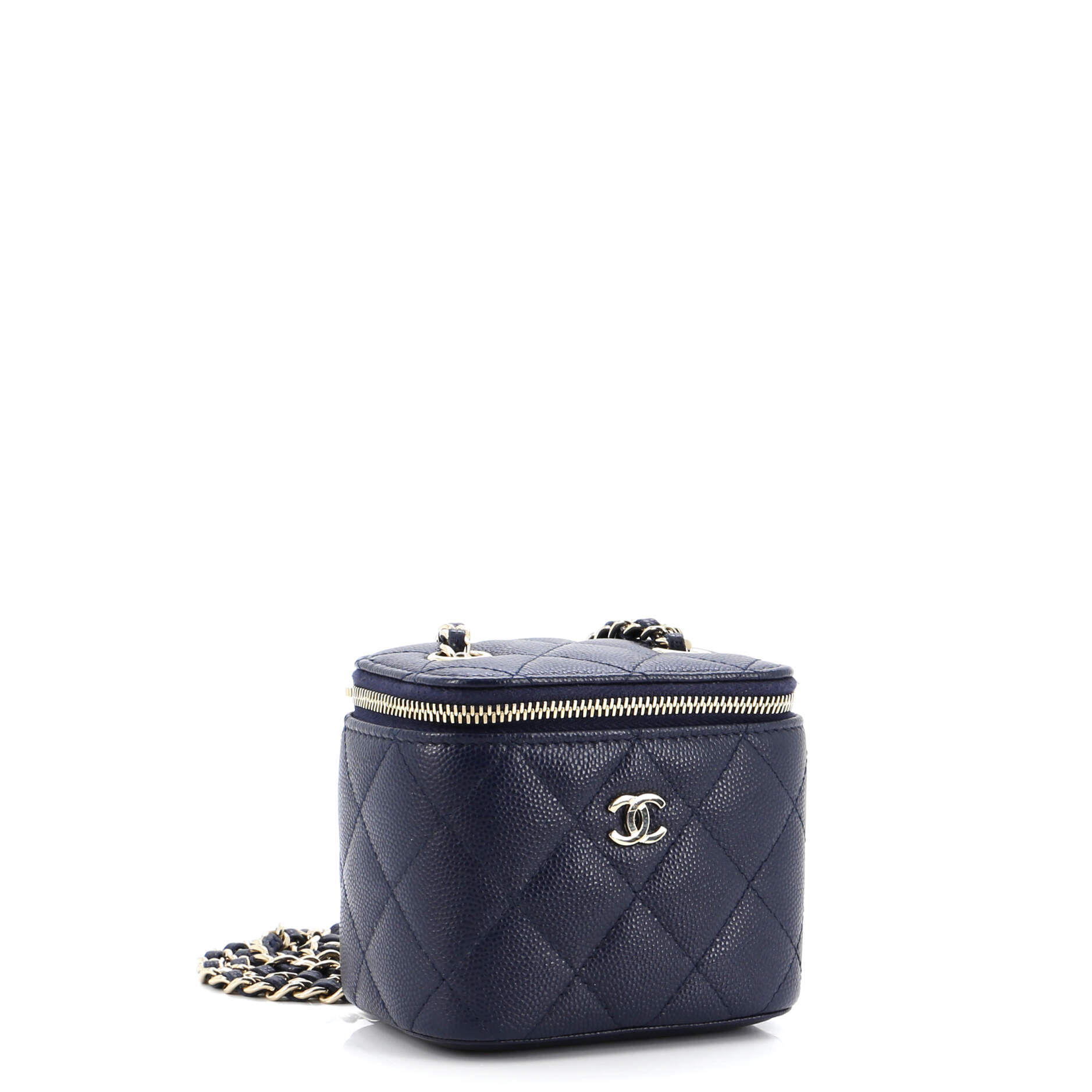 Classic Vanity Case with Chain Quilted Caviar Mini
