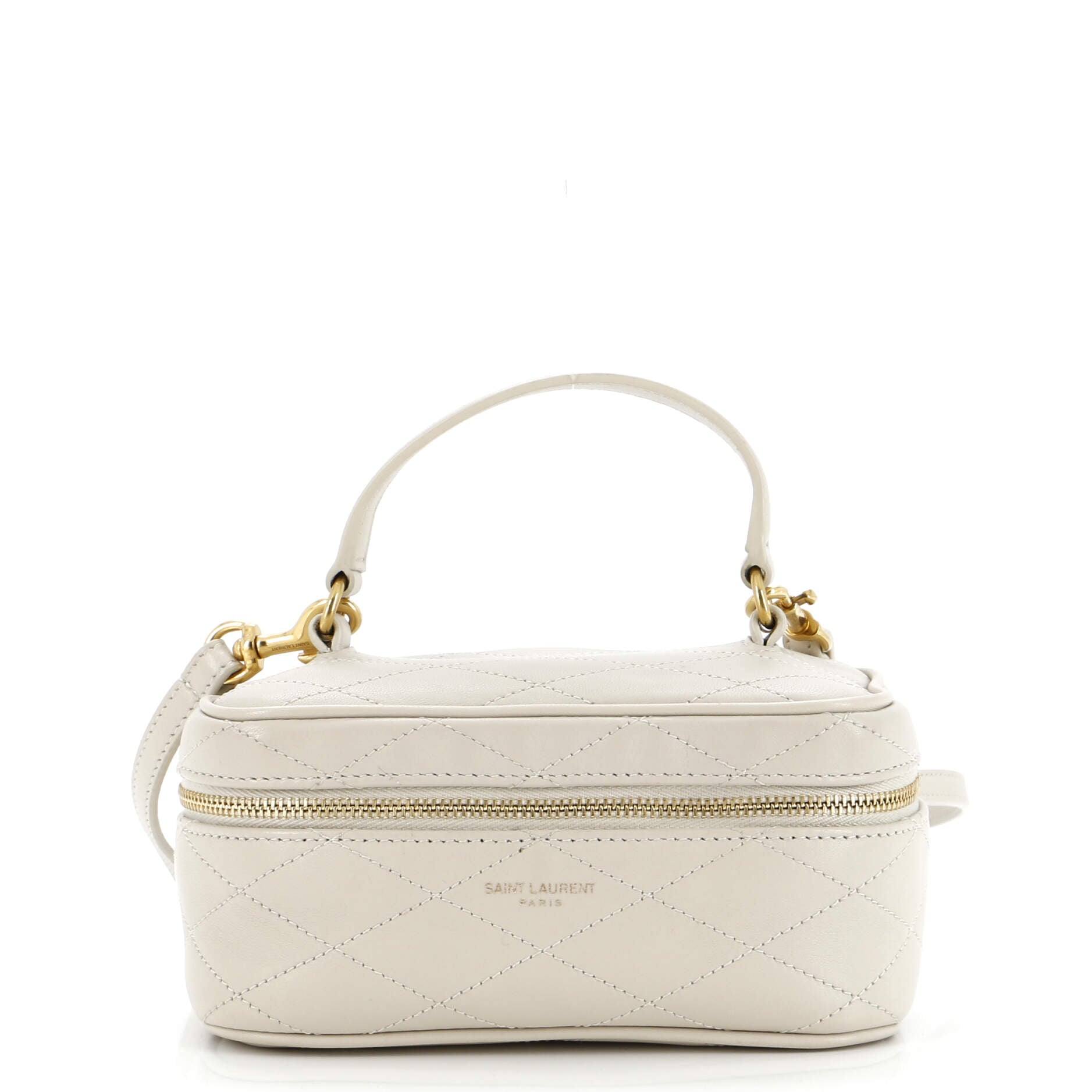Top Handle Convertible Vanity Bag Quilted Leather Mini
