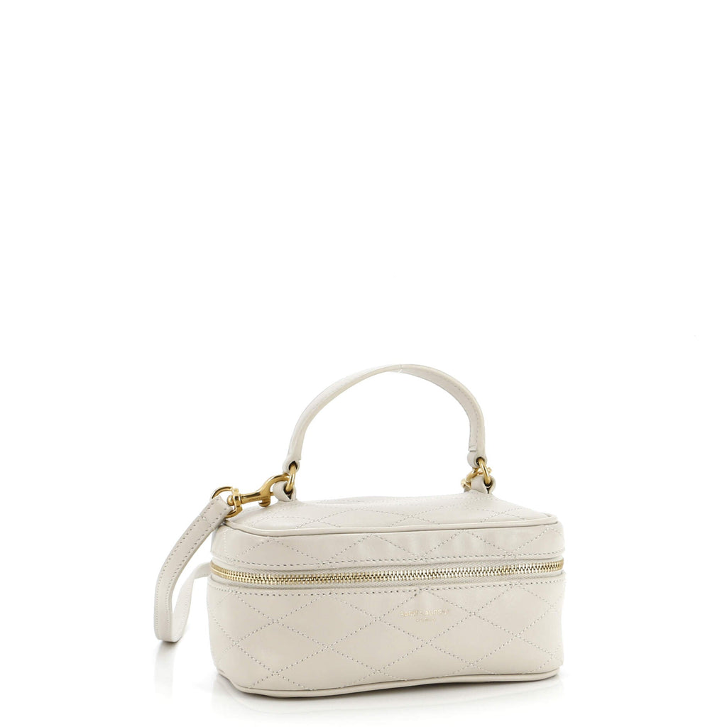 Top Handle Convertible Vanity Bag Quilted Leather Mini