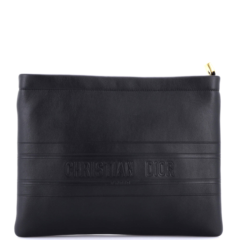 DiorDouble Zip Pouch Leather Medium