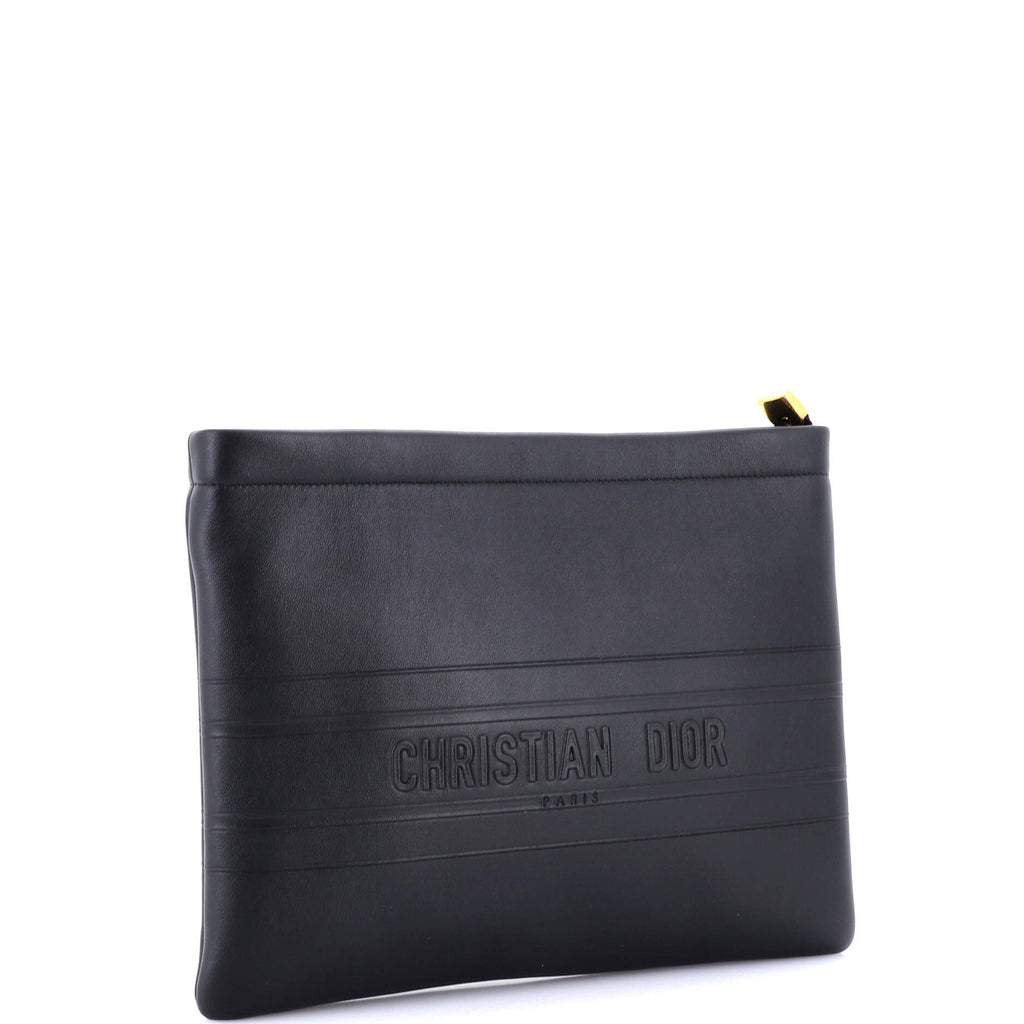 DiorDouble Zip Pouch Leather Medium