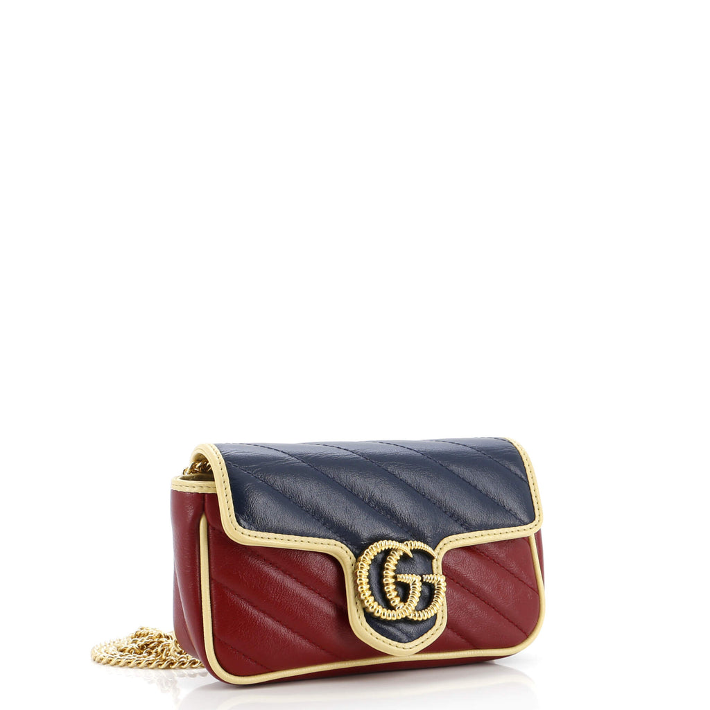 GG Marmont Flap Bag Diagonal Quilted Leather Super Mini