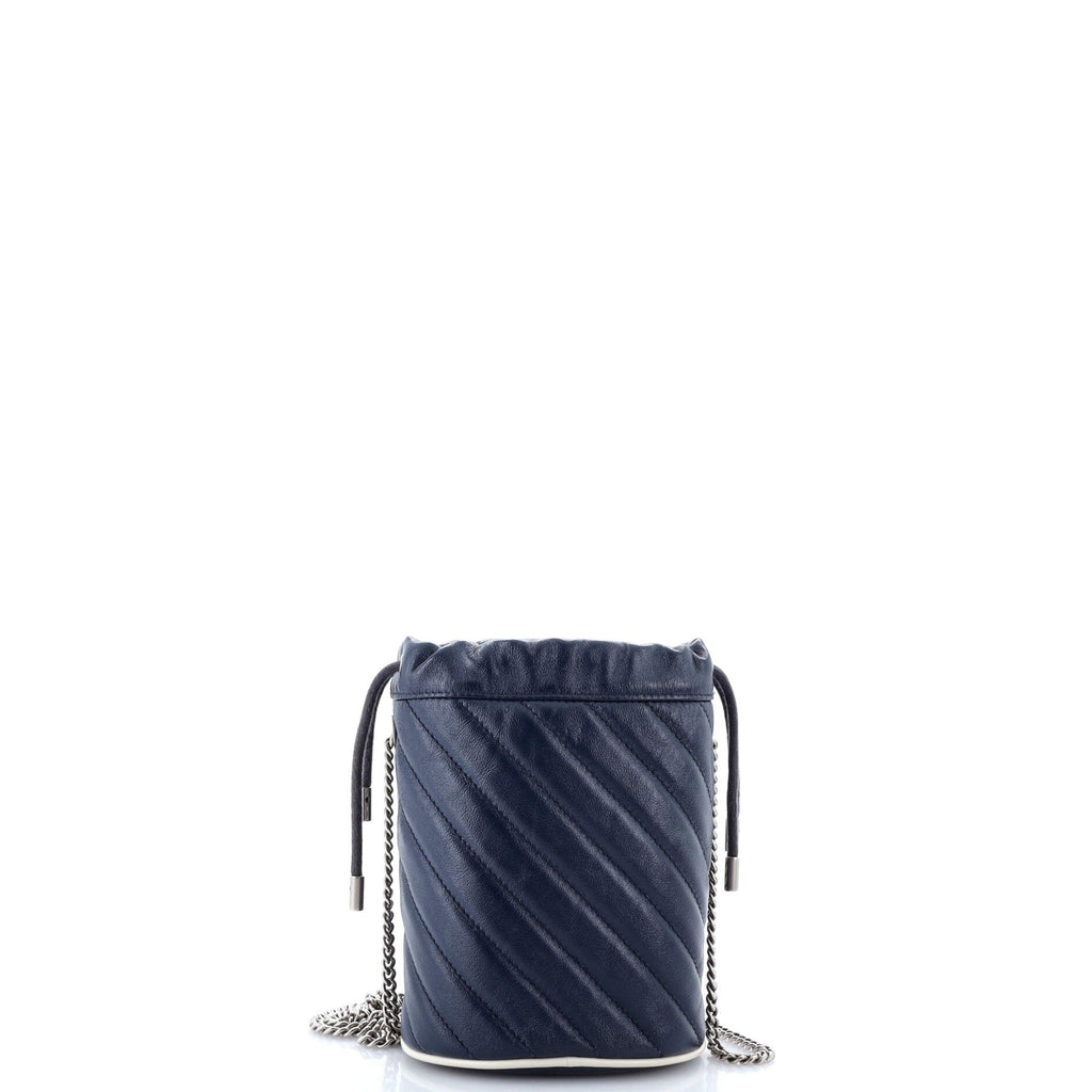 GG Marmont Bucket Bag Diagonal Quilted Leather Mini