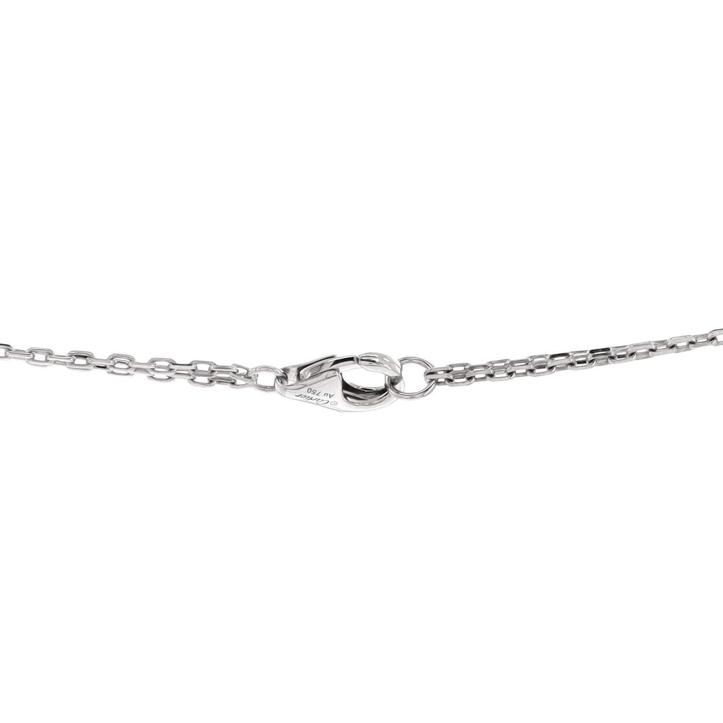 2 Diamonds Love Pendant Necklace 18K White Gold with Diamonds