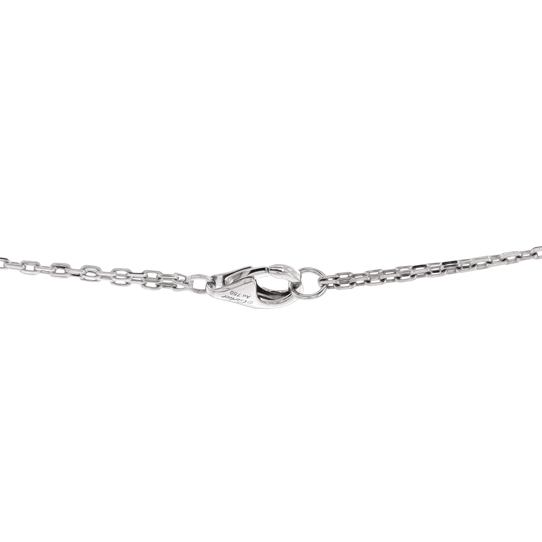 2 Diamonds Love Pendant Necklace 18K White Gold with Diamonds