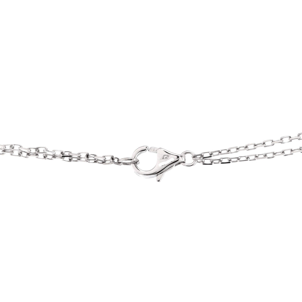 2 Diamonds Love Pendant Necklace 18K White Gold with Diamonds