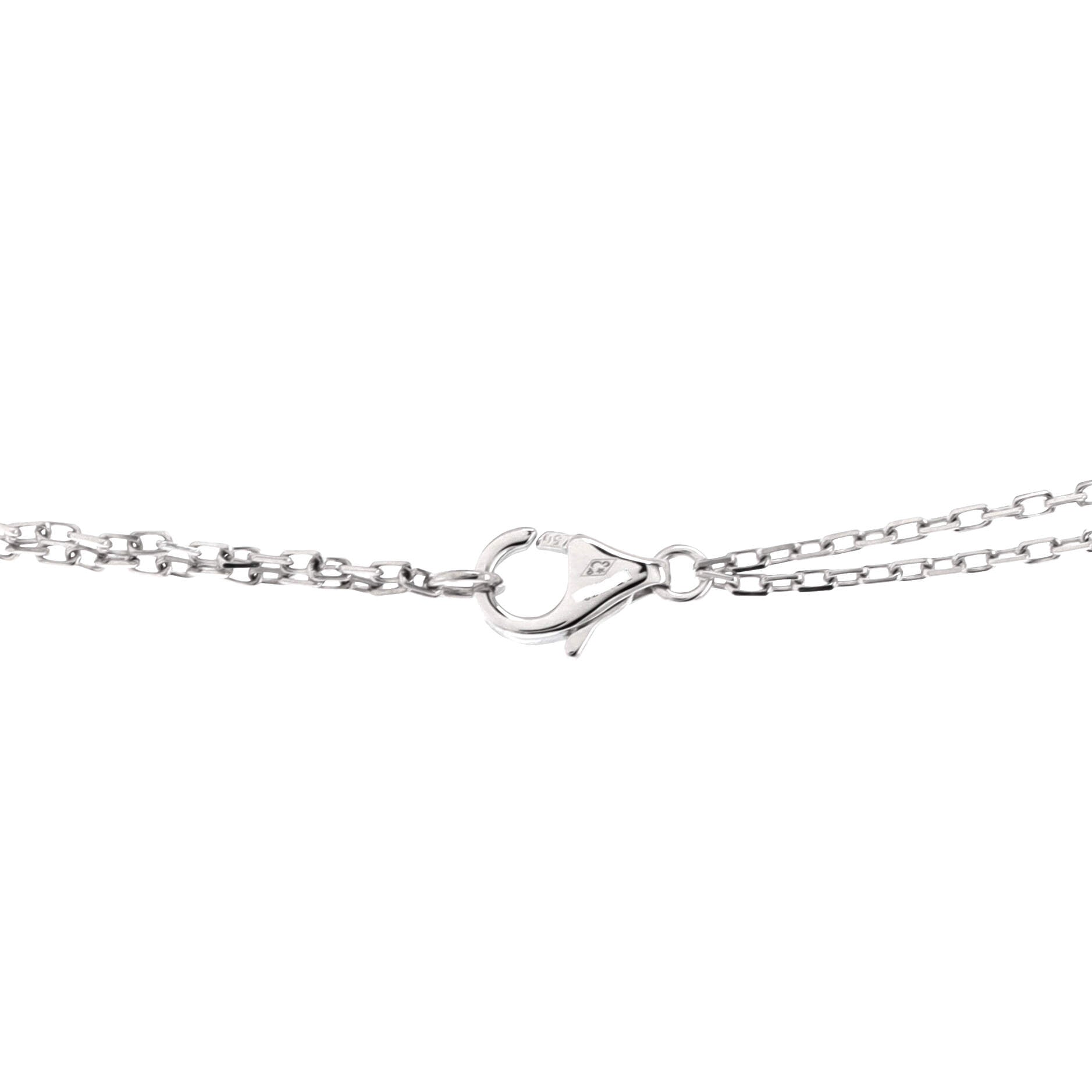 2 Diamonds Love Pendant Necklace 18K White Gold with Diamonds