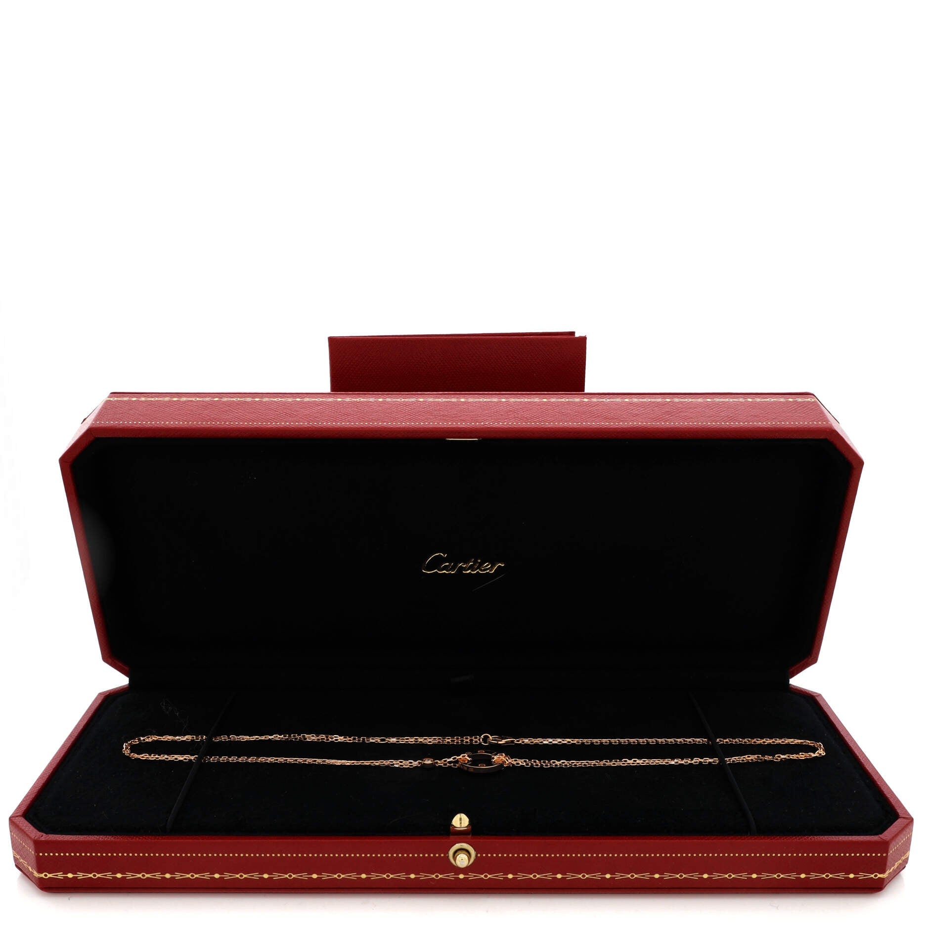 2 Diamonds Love Pendant Necklace 18K Rose Gold and Diamonds