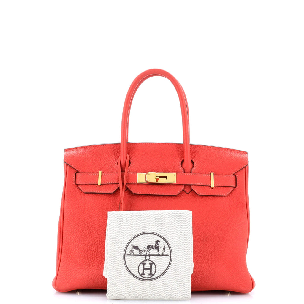 Birkin Handbag Rouge Pivoine Togo with Gold Hardware 30