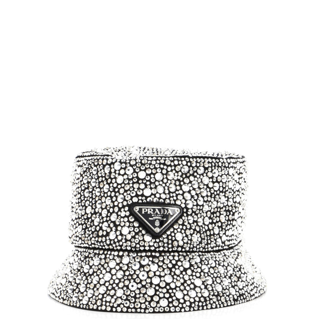 Bucket Hat Crystal Embellished Satin