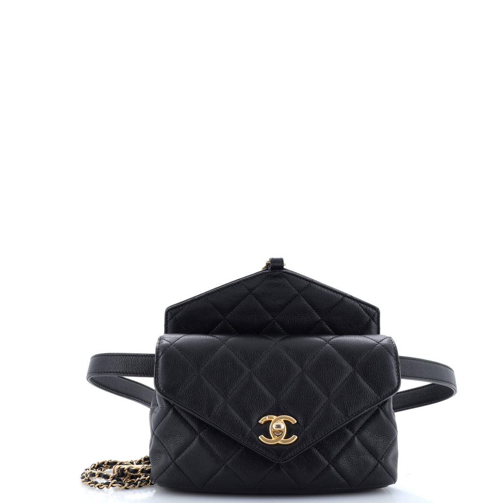 Carry With Chic Chain Flap Waist Bag Quilted Calfskin