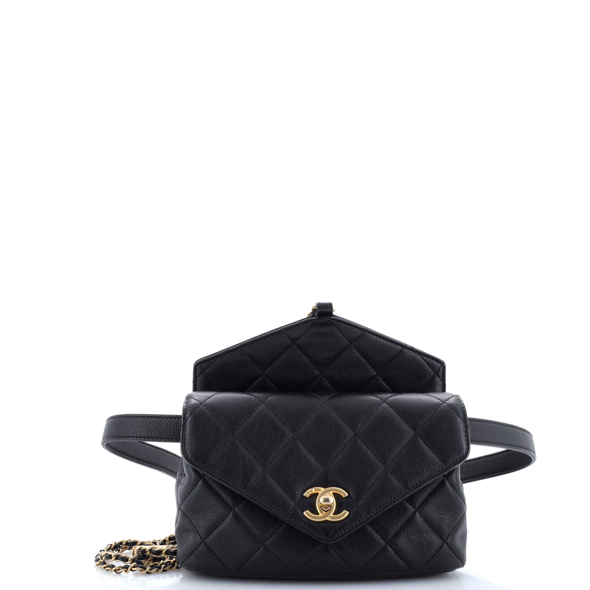 Carry With Chic Chain Flap Waist Bag Quilted Calfskin
