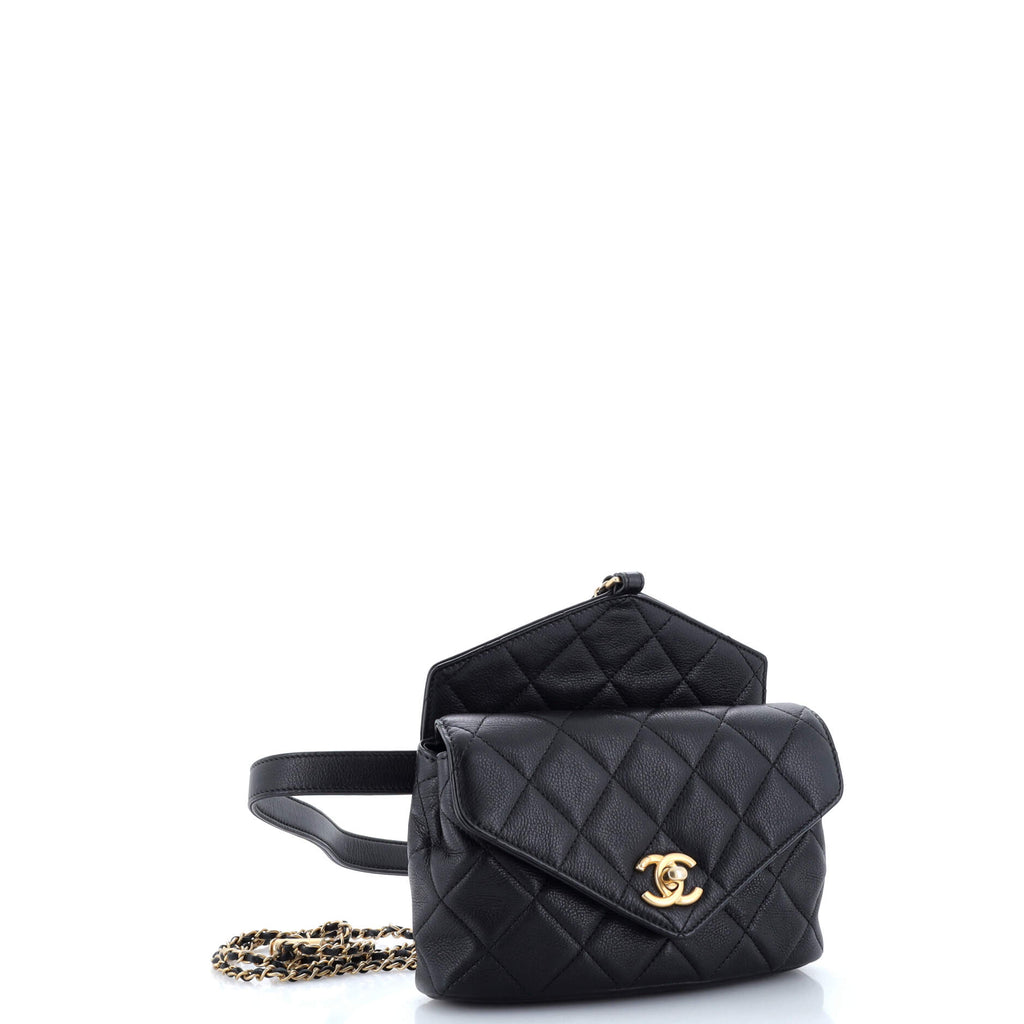 Carry With Chic Chain Flap Waist Bag Quilted Calfskin