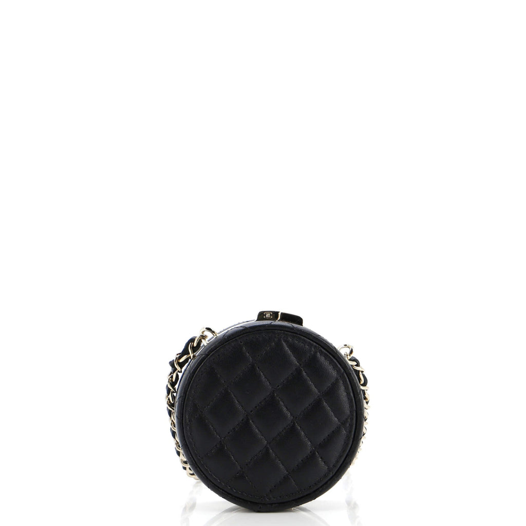 Poker Chip Clutch With Chain Quilted Lambskin with Enamel