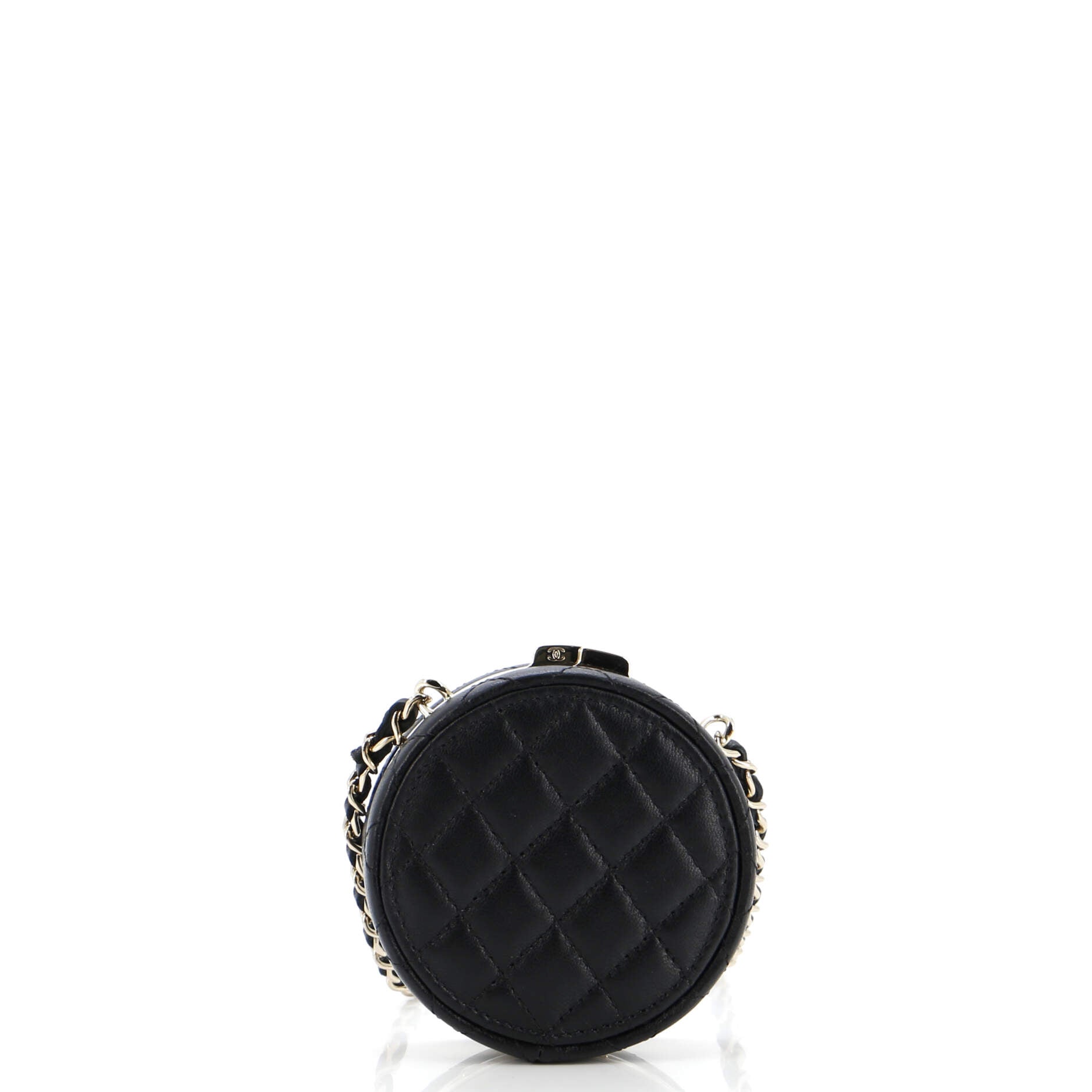 Poker Chip Clutch With Chain Quilted Lambskin with Enamel