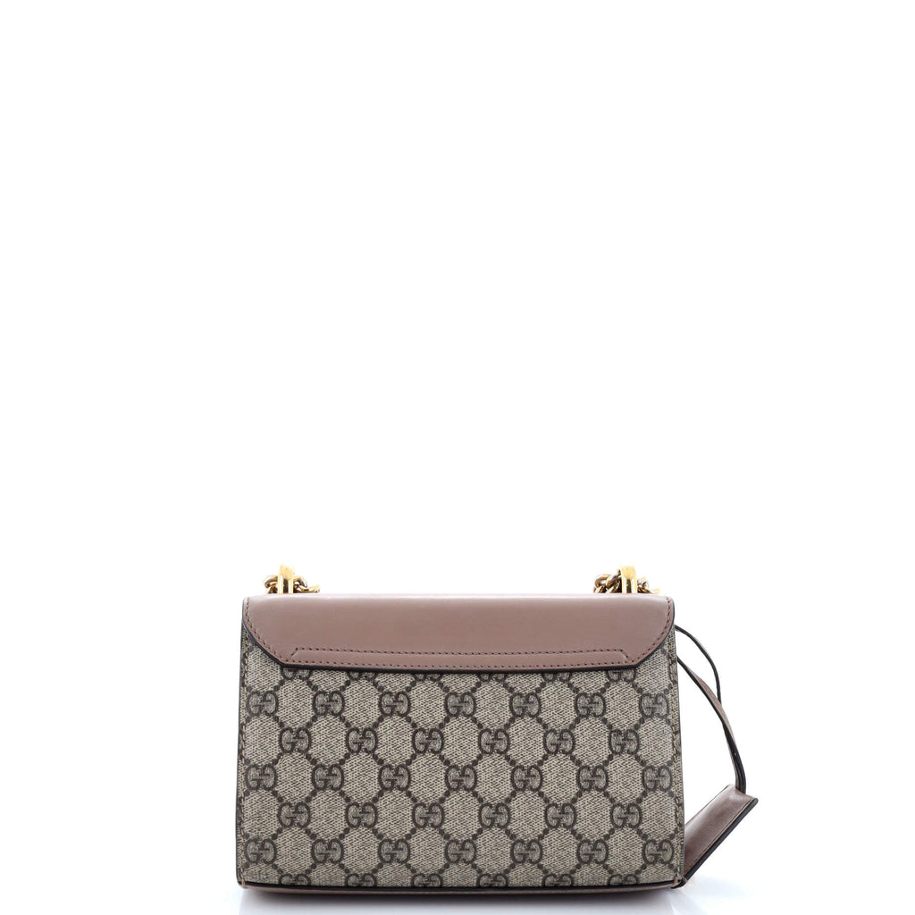 Pearly Padlock Shoulder Bag GG Coated Canvas with Studded Leather Small