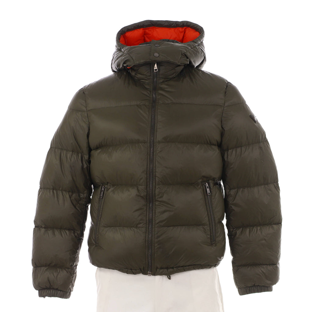 Men's Sport Hooded Puffer Jacket Quilted Nylon with Down