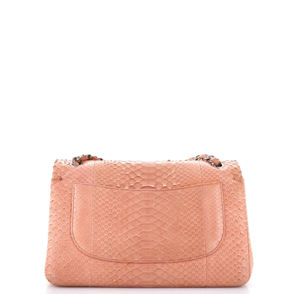 Classic Double Flap Bag Matte Python Jumbo