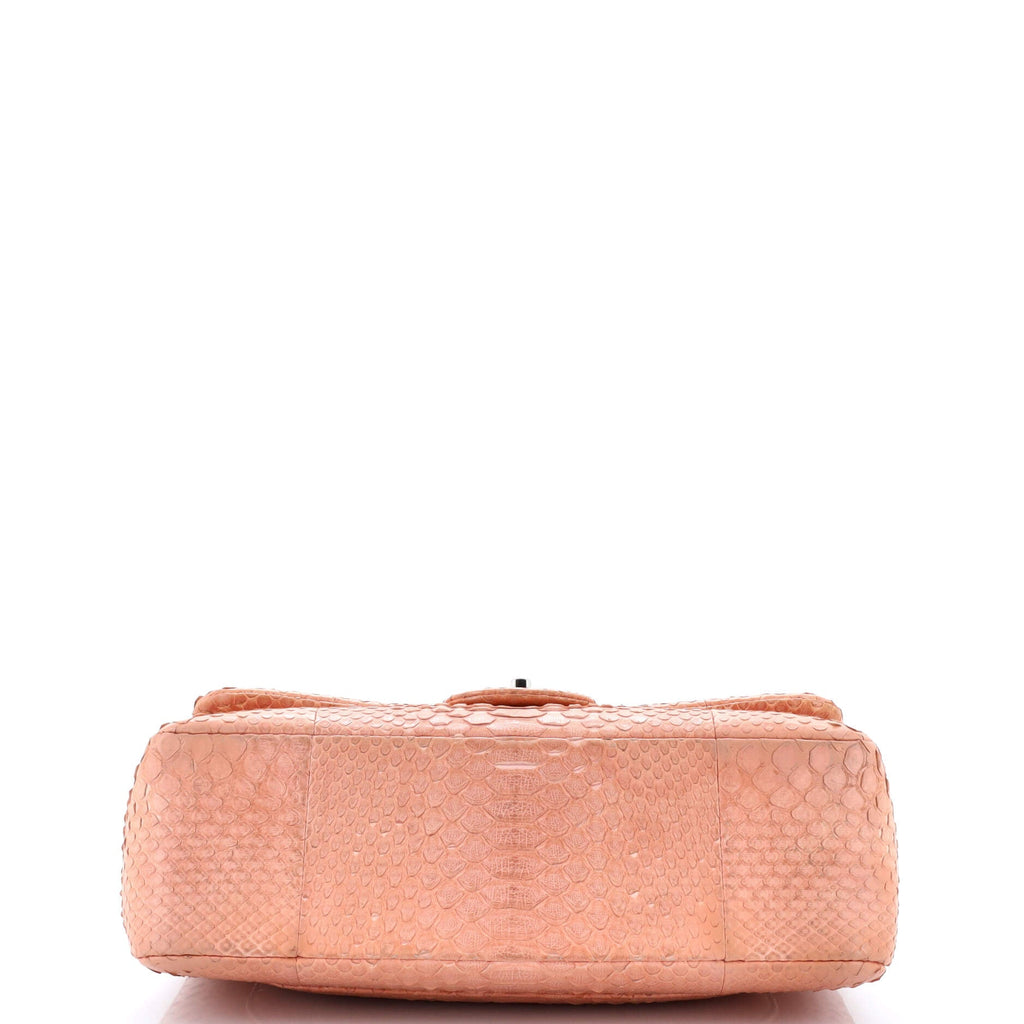 Classic Double Flap Bag Matte Python Jumbo