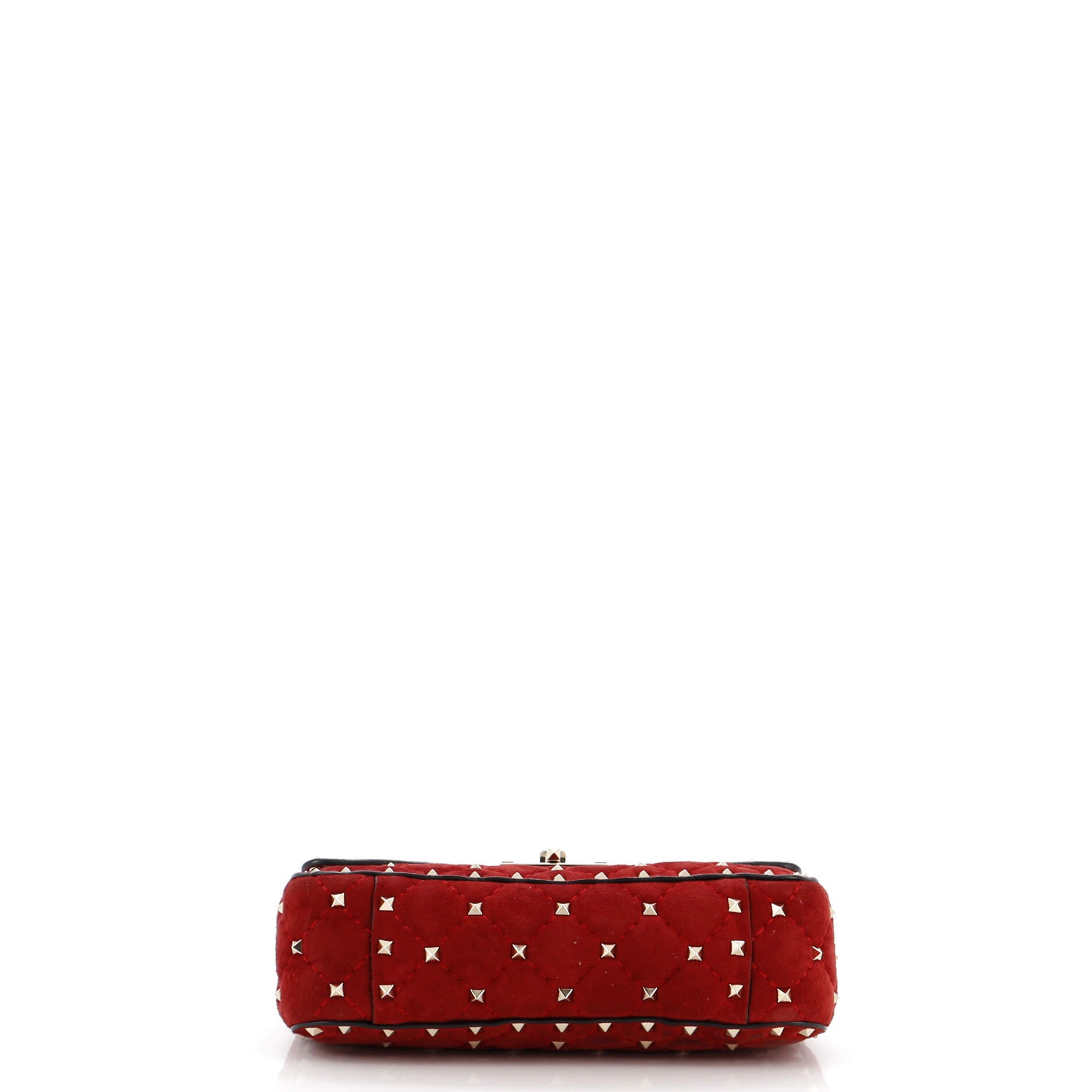 Rockstud Spike Flap Bag Quilted Suede Small