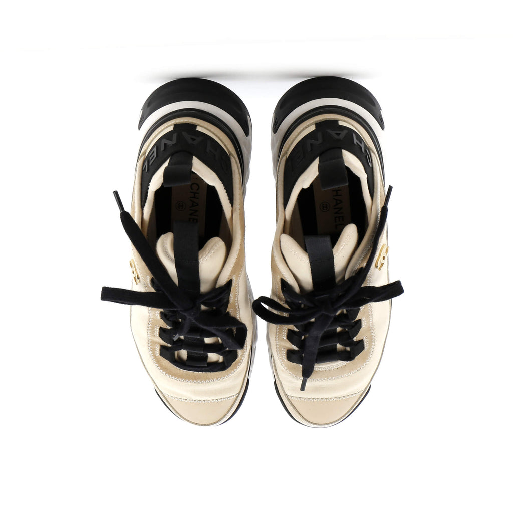 Women's CC Cap Toe Logo Sneakers Suede and Mixed Fibers